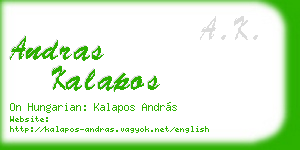 andras kalapos business card