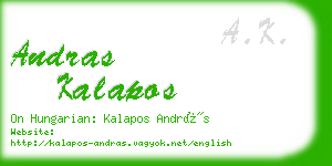 andras kalapos business card